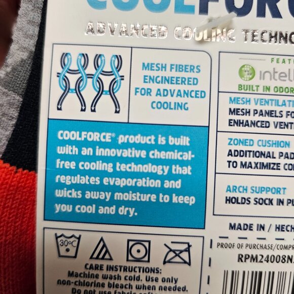 New Cool Force Advance Cooling Technology Socks 3 Mens No Shows Shoe Size 6 -12 - Picture 9 of 16